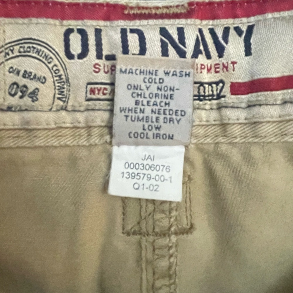 Old Navy Flat Front Straight Leg Khaki Chino Pant Light Tan Vintage Size 33x30 - Picture 8 of 9